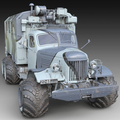 3D model ZIL-157_KUNG_Wheel.Arched.Camouflage-1.
