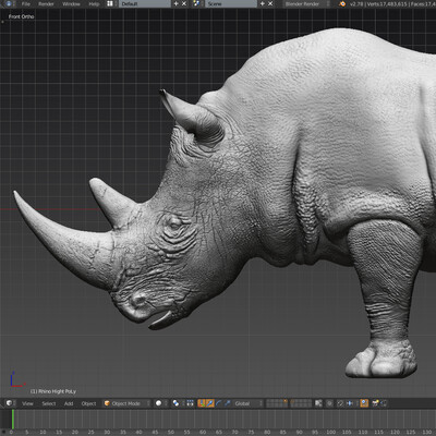 White rhino in Blender