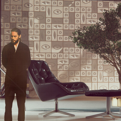 The interior of the apartment is inspired by the movie "Blade Runner"