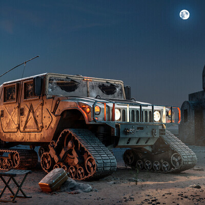 Humvee in the desert