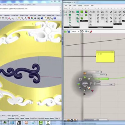 Grasshopper Rhino jewellery ring with t-splines