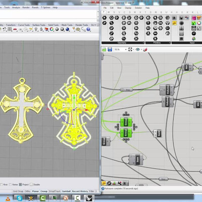 Grasshopper Rhino jewellery cross