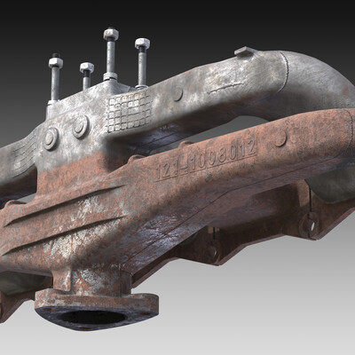 3D model - Gas pipeline/Collector of a truck.