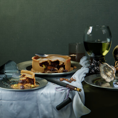 Breakfast with Blueberry Pie