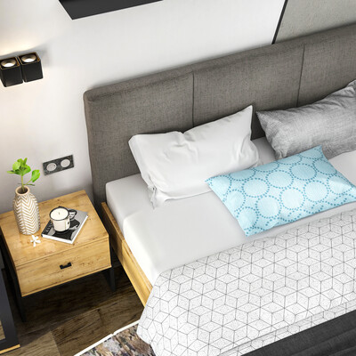 The interior of a warm bedroom in the style of URBANISM.