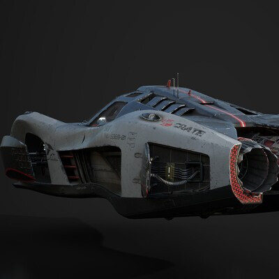 Futuristic hovercar