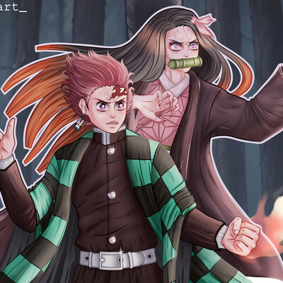 Tanjirou and Nezuko