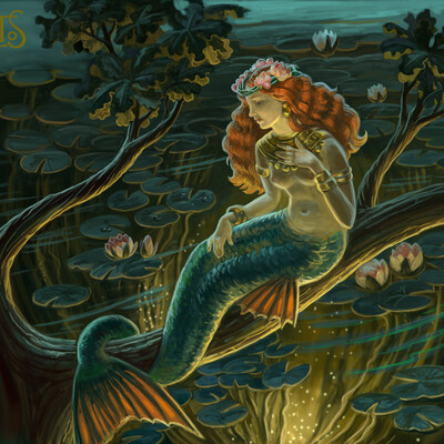 mermaid on a tree