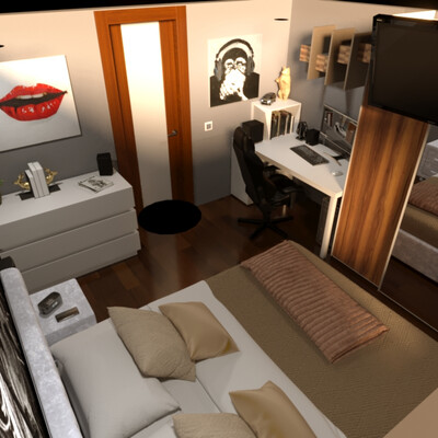 Interior of a small room