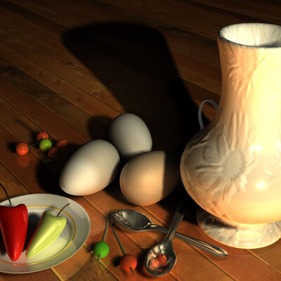 Test na realistichnost rendera MentalRay dlya Maya4