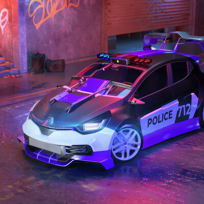 Concept Renault under cyberpunk style