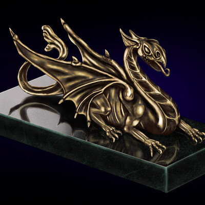 Figurine bronze, marble
