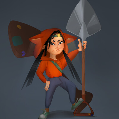 Girl with her shovel