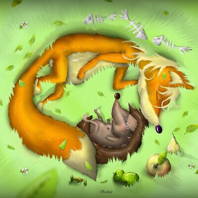 The Fox together with the Hedgehog lie