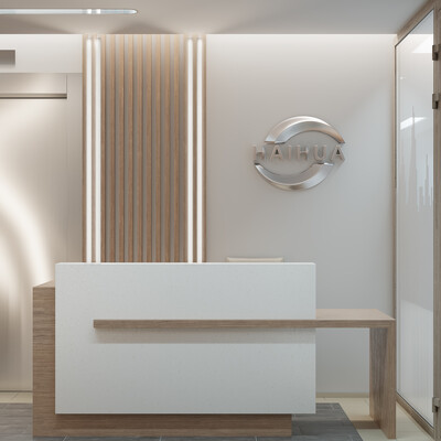 Interior #90. 3D visualization. Foreign company office. Reception.