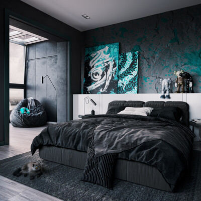 Dark bedroom