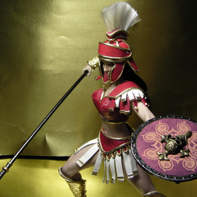 A Spartan costume for a collectible doll.