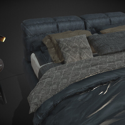 Bed with lamp