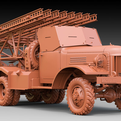3D model -  BM-13N Katusha. Clay render.