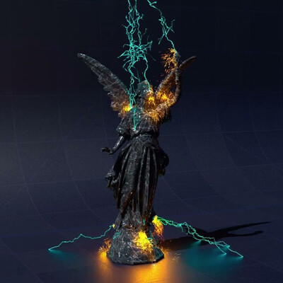 Angel in Lightning in Houdini