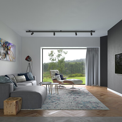 Visualization of the interior of the living room (modeling of all objects in the scene with his own hand)