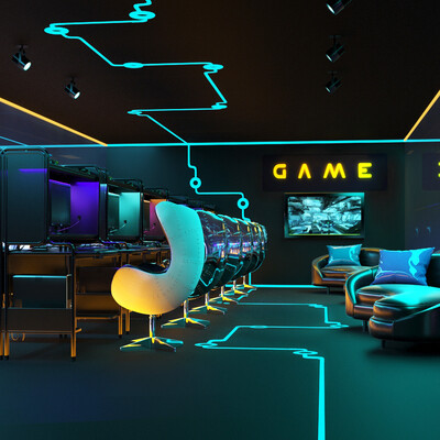 Cyberpunk Public space
