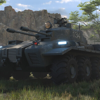 Unmanned combat vehicle. to support the infantry