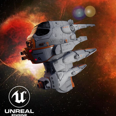 Lowpoly model Starship "Pegasus"