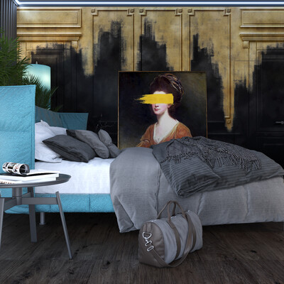 Bedroom in dark colors