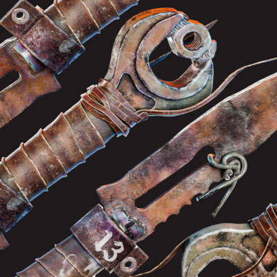 Post apocalyptic knife gameready