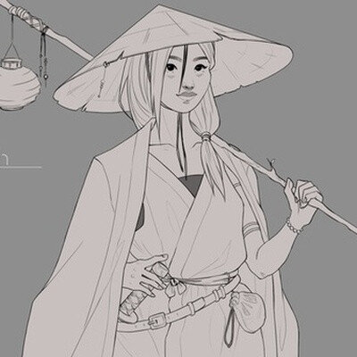 Samurai Nanako. Character creation (sketches, rough outline)