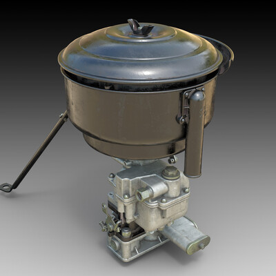 3d model-Air filter + Carburetor ZIL-157.