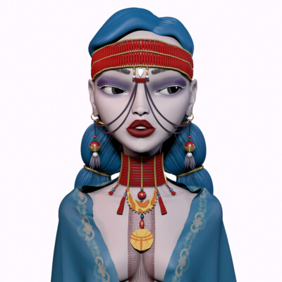 Blue Sculpt with polypaint