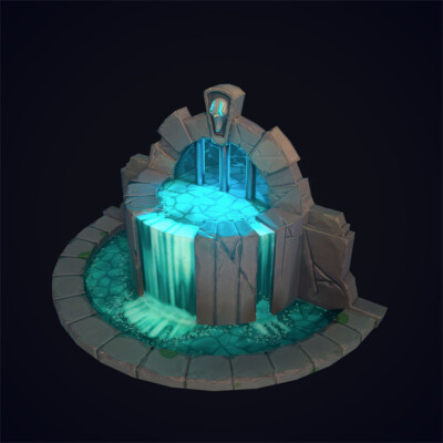 Stylized fountain of the Dead