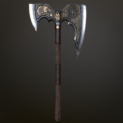 Fantasy two-handed battle axe