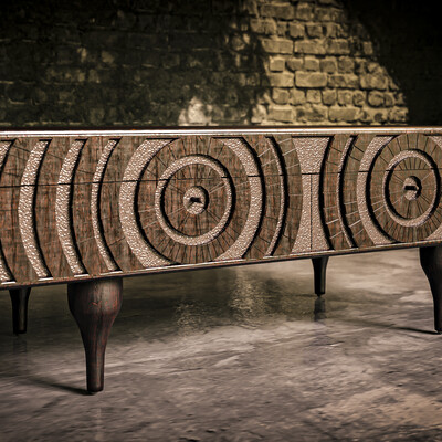 the wooden stand