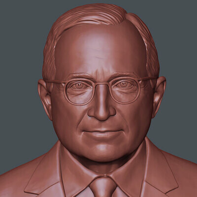 Harry Truman. Portrait for 3D printing