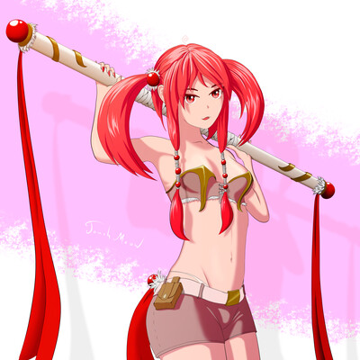 Lili Kitti girl with staff
