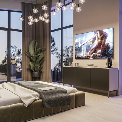 Spacious country house bedroom