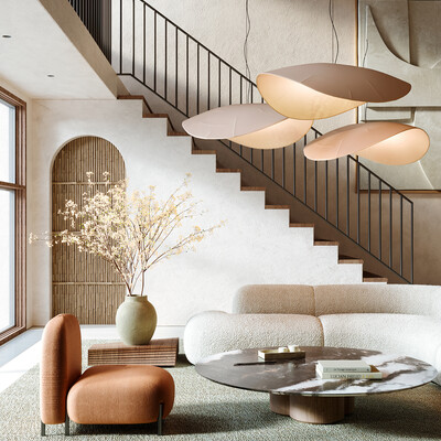 THE MID japandi living room interior design
