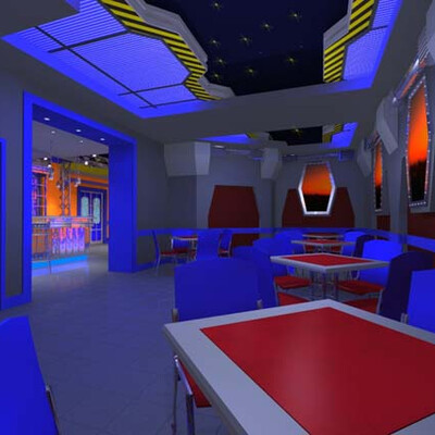 Kafe v holle nochnogo kluba