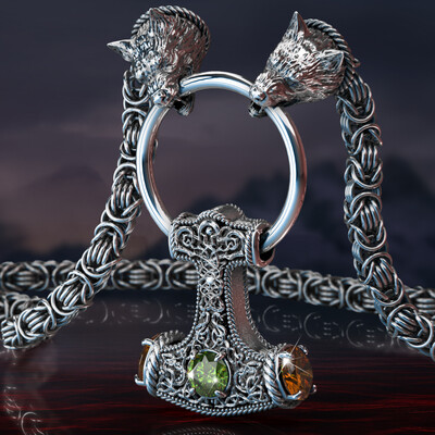 Thor's Hammer Necklace/ZBrush Jewelry Design