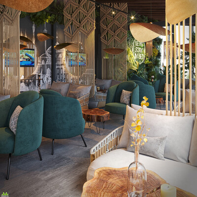 Visualization of the interior of a restaurant in Dubai