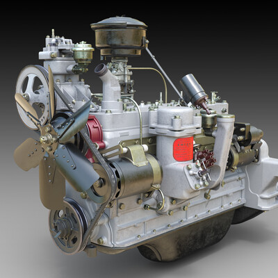3d model - ZIL-157 engine.