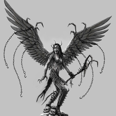 Sketch. Harpy hag.