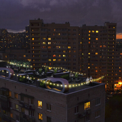 Arrangement of zones on the roofs of panel houses.