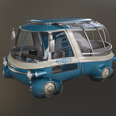 Retro futuristic taxi "Druzhba"