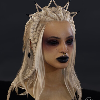 Crown hairstyle Unreal Engine 5 real-time render