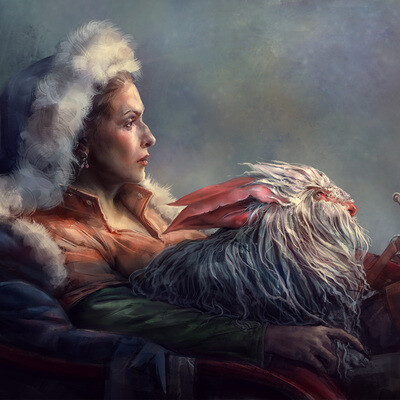 Lady with a rabbit.