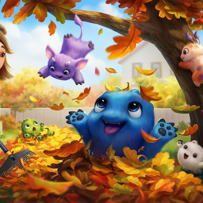 Loya and her little friends. Autumn